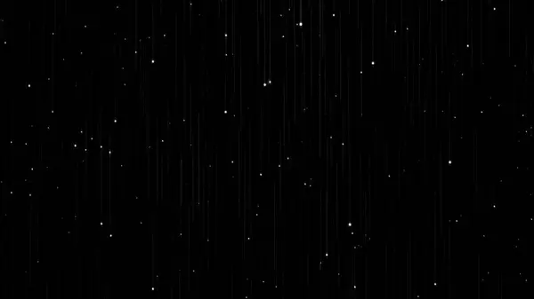 Dikey kayan yıldızlarla dolu sakin bir gece gökyüzü dingin bir kozmik yağmur etkisi yaratıyor..