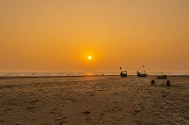 Dreamy Beach Scene, Cox 's Bazar, Bengal Körfezi, Bangladeş