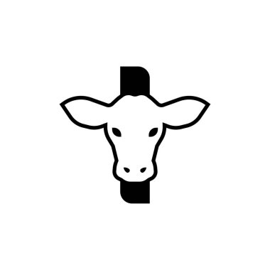 initil harf i inek logosu Neagtive space