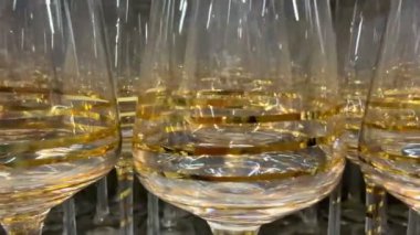 Lüks altın aksanlı zarif el yapımı cam eşyalar lüks etkinlikler ve toplantılar için mükemmeldir.