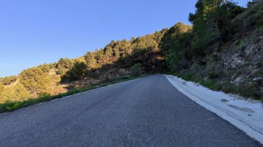 Dönek bir yol, bereketli ağaçların ve dağların arasında dolanıyor, heyecan verici maceralar ve keşifler davet ediyor.