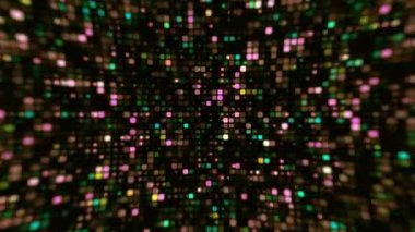 Bu yüksek çözünürlüklü dijital arkaplan, logo ve metin ekranı için mükemmel, dolaşım kare elemanları ile dinamik bir hareket grafiği gösteriyor. Gösterişli animasyon ve yapılandırılmış geometrik tasarım görsel olarak bağlanma etkisi yaratır..