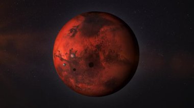 4K Mars Animasyon Yüksek Çözünürlüklü Uzay ve Bilim Projeleri için Kırmızı Gezegen Rotasyonu