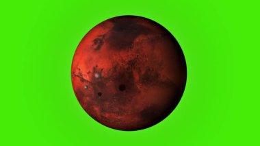 Yeşil Ekran Mars Animasyonu (124; Uzay ve Bilim Projeleri İçin Dönen Kırmızı Gezegen Klipsi