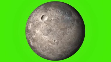 Astronomi ve Bilim Videoları İçin Yeşil Ekran Ceres Animasyon Dönen Cüce Gezegeni