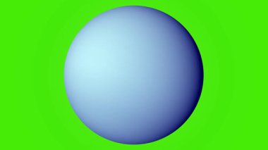 Uzay ve Bilim Videoları İçin Yeşil Ekran Uranüs Animasyonu Dönen Buz Devi Gezegeni