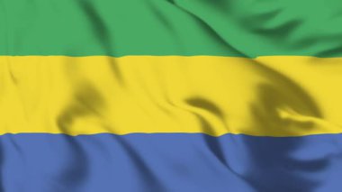 Gabon Bayrağı 4K Canlandırma Kalın Üç Renkli ve Hareketli Amblem