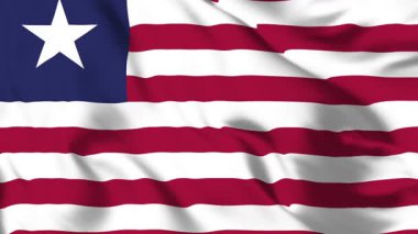 Liberya Bayrağı 4K Animasyon Tek Yıldız Yüksek Çözünürlükte Dalgalanıyor