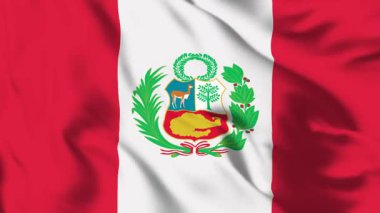 Ulusal Hareketli Kırmızı ve Beyaz Peru Bayrağı 4K Animasyon
