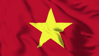 Vietnam Bayrağı 4K Animasyon Altın Yıldız Harekette