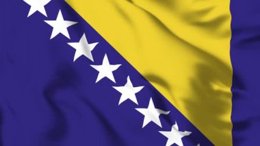 Bosna-Hersek Bayrağı 4K Animasyon Yıldızları ve Hareket Eden Üçgen
