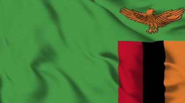 Zambiya Bayrağı 4K Animasyon Özgürlüğü ve Uçuş Hareketi