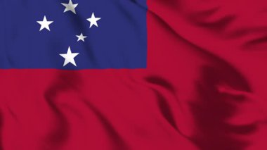 Samoa Bayrağı 4K Canlandırma Adası Mirası