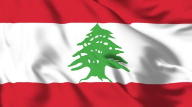 Lübnan Bayrağı 4K Animasyon Sedir Ağacı Harekette