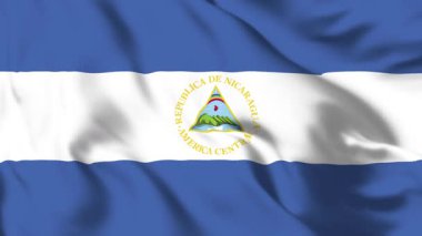 Nikaragua Bayrağı 4K Hareket Eden Barışın Animasyon Amblemi