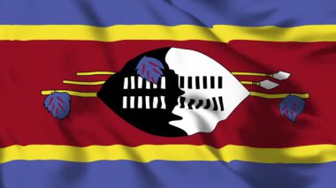 Eswatini Bayrağı 4K Hareket Eden Gelenek Animasyon Kalkanı