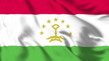 Tacikistan Bayrağı 4K Animasyon Tacı ve Yıldızlar Harekete Geçiyor