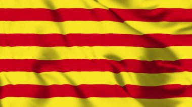 Katalonya Bayrağı 4K Canlandırma Çizgileri ve Hareket Eden Yıldız