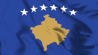 Kosova Bayrağı 4K Hareketin Egemenliğinin Animasyonu