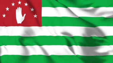 Abhazya Bayrağı 4K Animasyon Hükümdarlığı Sembolü Harekette