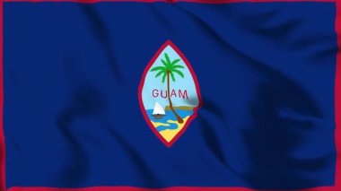 Guam Bayrağı 4K Animasyon Adası Amblemi Harekette