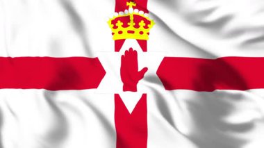 Kuzey İrlanda Bayrağı 4K Animasyon Ulster Bayrağı Harekette