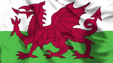 Galler Bayrağı 4K Animasyon Kızıl Ejder Harekette