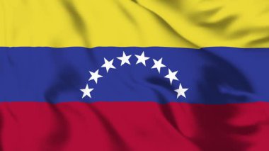 Venezuela Bayrağı 4K Yıldızlı Üç Renkli Canlandırma Dalgası