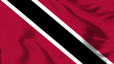 Trinidad ve Tobago Bayrağı 4K Canlandırma Kırmızı, Siyah & Beyaz Harekette