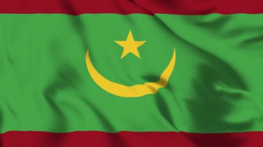 Moritanya Bayrağı 4K Canlandırma Hilal & Yıldız Hareketi