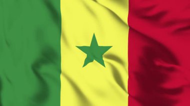 Senegal Bayrak 4K Animasyon Üç Renkli Yıldız Hareketi