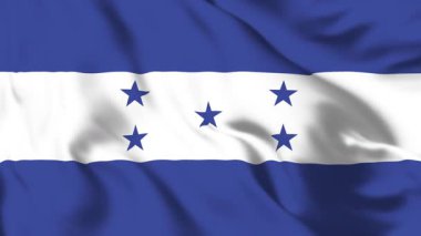 Honduras Bayrağı 4K Animasyon Beş Yıldızlı Ulusal Hareket