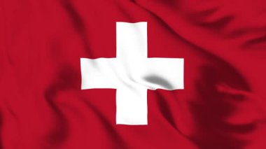 İsviçre Bayrağı 4K Hareketdeki Barışın Animasyon Haçı