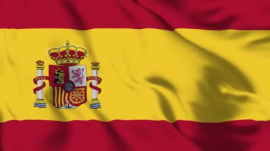 İspanya Bayrağı 4K Canlandırma Kraliyet Kırmızı ve Altın Hareketi