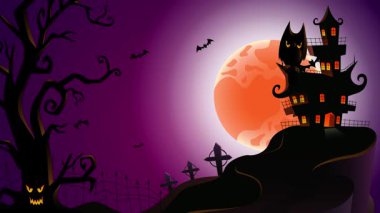 Cadılar Bayramı Ürkütücü Döngü Arkaplanı 4K Canlandırması