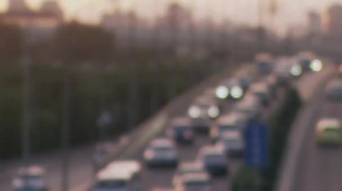 Pekin 'deki Yong' anli Köprüsü 'nde hızla giden arabaların görüntüleri..