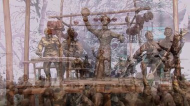 Bir rapçinin bronz heykeli