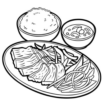 Pirinç, Çorba ve Taze Sebzelerle Geleneksel Yemek.