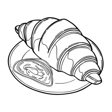 Dilimlenmiş bir tabakta taze kruvasan resmi..