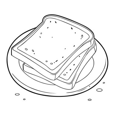 Tost Ekmek Dilimlerinin Dış Hatlar Biçiminde Görünümü.