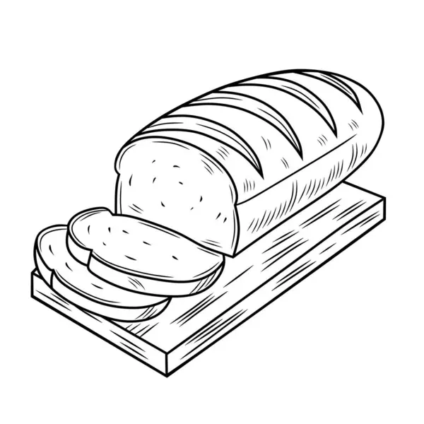 Tahta Tahta Kurulda Dilimlenmiş Ekmek Ekmeğinin Tasviri.