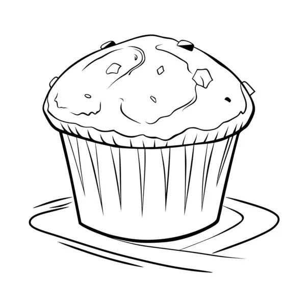 Tabağa Lezzetli Kek Çizimi.