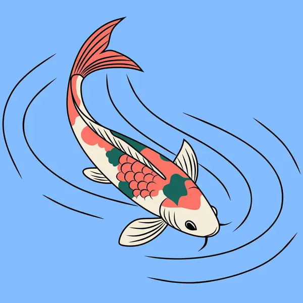 Japonca veya Çince ilham koi sazan balık vektör çizim