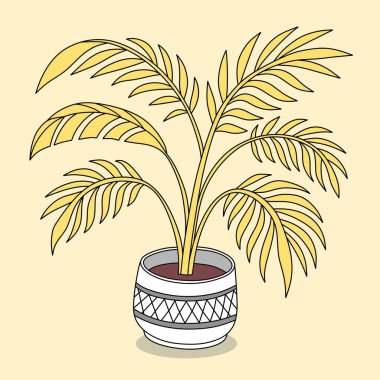 Egzotik palmiye yaprakları olan tropik, pürüzsüz bir desen. Vektör illüstrasyonu.