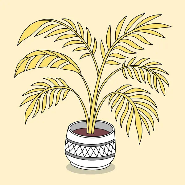 Egzotik palmiye yaprakları olan tropik, pürüzsüz bir desen. Vektör illüstrasyonu.