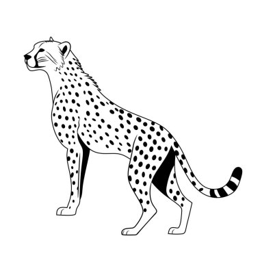 Savannah Çita çizimlerinin kralı. Aslan çizimi. Mürekkep çizimi.