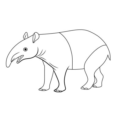 Tapir Sanatsal Hayvan Resimlerinin Çizimi