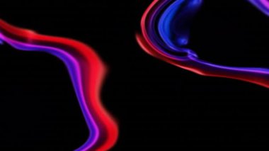 Neon Kırmızı ve Mavi Akan Sıvı Döngü Canlandırması