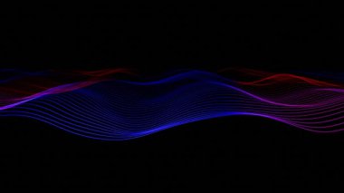 Parlayan noktalar döngüsü canlandırılmış soyut dalga arkaplanı