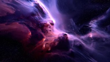 3d soyut renkli gökada nebulası arkaplanı oluşturuluyor